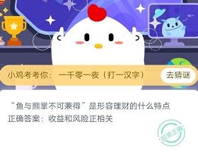 鱼与熊掌不可兼得是形容理财的什么特点