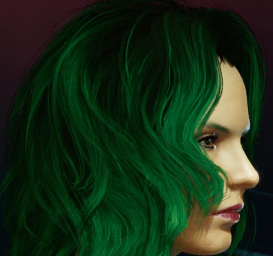 赛博朋克2077绿色短发美女捏脸数据分享