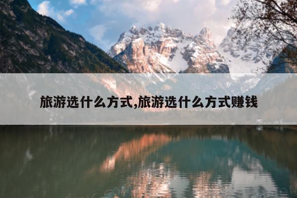 旅游选什么方式,旅游选什么方式赚钱