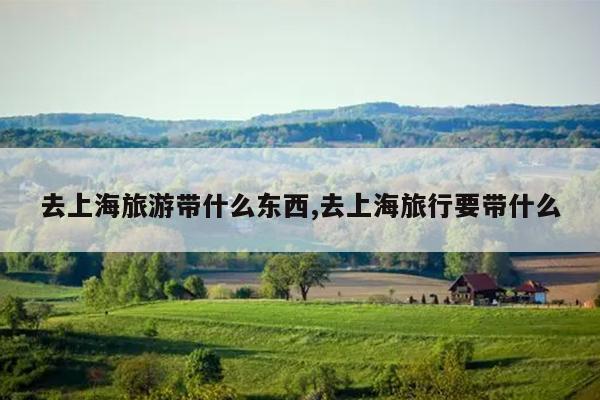 去上海旅游带什么东西,去上海旅行要带什么