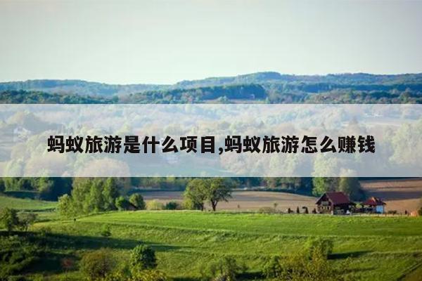 蚂蚁旅游是什么项目,蚂蚁旅游怎么赚钱