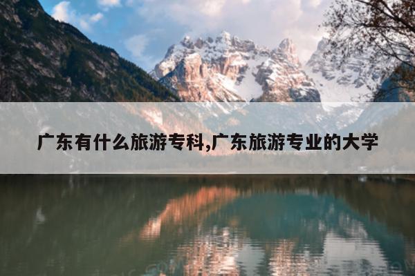 广东有什么旅游专科,广东旅游专业的大学