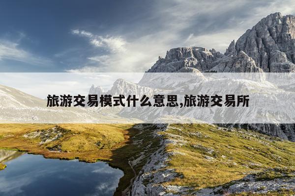 旅游交易模式什么意思,旅游交易所