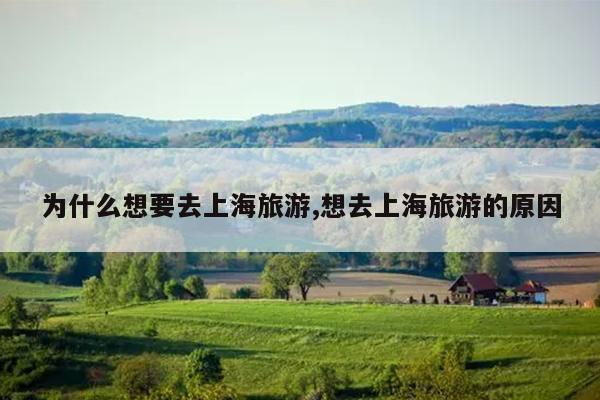 为什么想要去上海旅游,想去上海旅游的原因