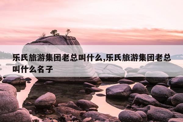 乐氏旅游集团老总叫什么,乐氏旅游集团老总叫什么名子