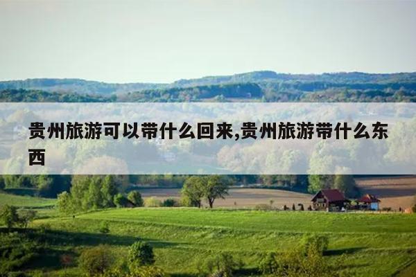 贵州旅游可以带什么回来,贵州旅游带什么东西