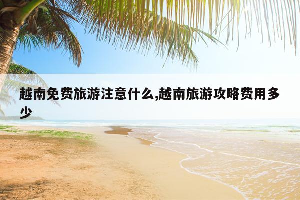 越南免费旅游注意什么,越南旅游攻略费用多少