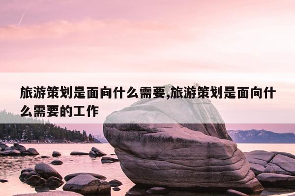 旅游策划是面向什么需要,旅游策划是面向什么需要的工作