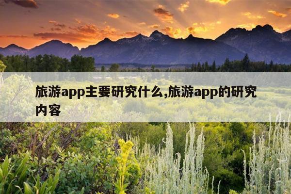 旅游app主要研究什么,旅游app的研究内容