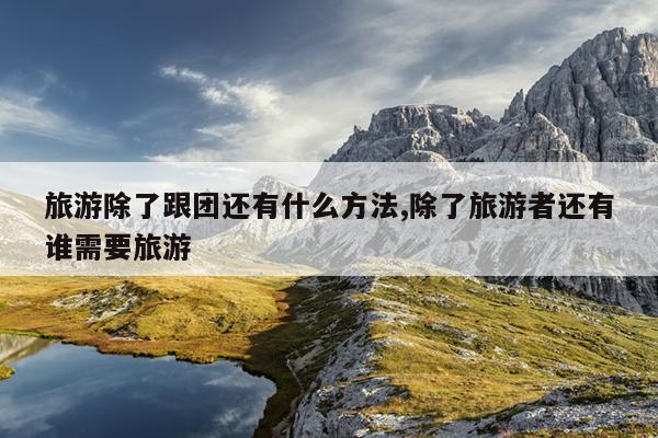 旅游除了跟团还有什么方法,除了旅游者还有谁需要旅游