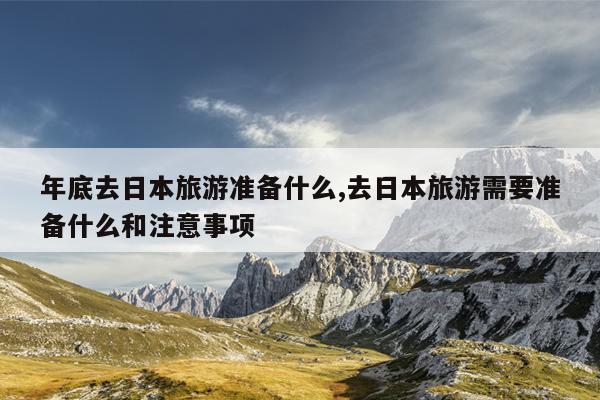 年底去日本旅游准备什么,去日本旅游需要准备什么和注意事项