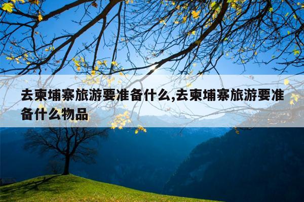 去柬埔寨旅游要准备什么,去柬埔寨旅游要准备什么物品